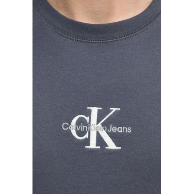 Calvin Klein Jeans Памучна тениска Calvin Klein Jeans в сиво с апликация J30J325649 (J30J325649)