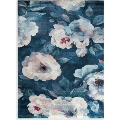 Takoy Koberec 120x160 cm tmavě modrý, pudrový s motivem růže LOTUS 5-HF-489997 | 120 x 160 cm