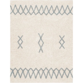 Lorena Canals Син и кремав ръчно изработен памучен килим подходящ за пране 120x160 cm Atlas Natural - Lorena Canals (C-ATLAS-NVB)