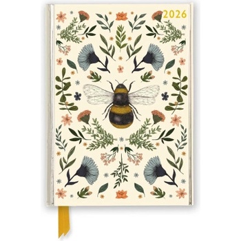 Flame Tree Publishing Jade Mosinski: Botanical Bee 2026 Luxury Diary Planner - Page to View with Notes