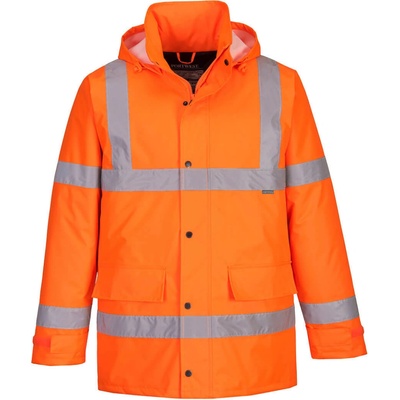 PortWest TRAFFIC S460 reflexní zateplená HI-VIS bunda RIS GO/RT oranžová