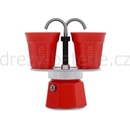 Moka kanvice Bialetti Mini Express Set 2 Red