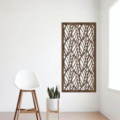 dřevo života Dřevěný dekorační panel LEAF III Rozměry (cm): 50x95, Zvolte barvu dekoru: Ořech