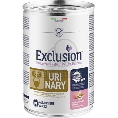 Exclusion Monoprotein Vet Diet Urinary All Breeds консерва за кучета - свинско, сорго, ориз 400 г