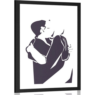Plakát s paspartou upřímnost lásky - 40x60 white