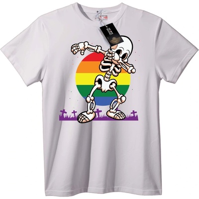NOONEBRAND Тениска Pride Skeleton Dab - 2XL, White