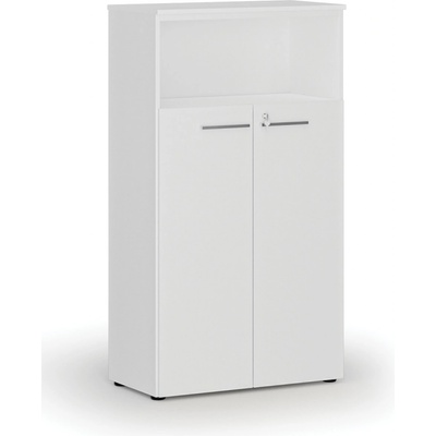 Primo Kombinovaná kancelárska skriňa WHITE, dvere na 3 poschodia, 1434 x 800 x 420 mm, biela