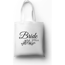 Personal plátená taška s potlačou Bride biela