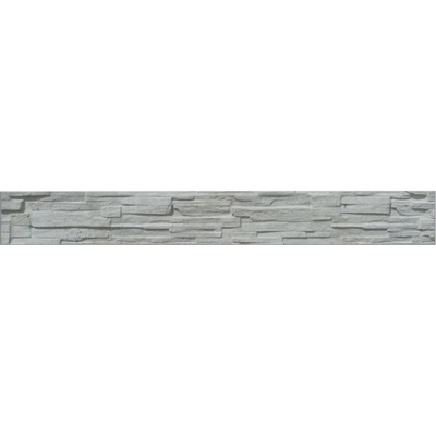 Betonová deska plotová sokl, jednostranná – 200 x 25 cm, štípaný kámen - šedý