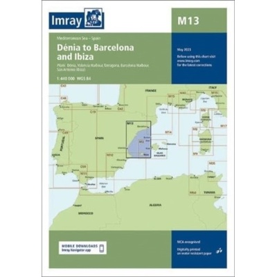 Imray Chart M13 - Denia to Barcelona and Ibiza (Imray)(Sheet map, folded)