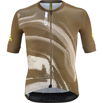Mavic Мъжка фланелка с къс ръкав за колоездене Mavic Aksium Graphic Jersey Cycling jersey - White Pepper / Desert Palm (056-3613-0513)