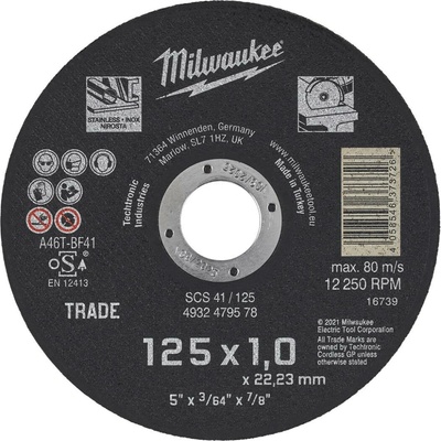 Milwaukee Řezný kotouč 125 x 1,0 mm 4932479578