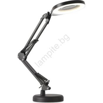 Kobi Led Димируема настолна лампа с лупа 2в1 auriq loupe led/10w/5v 3000/4000/6500k черен (kb0526)