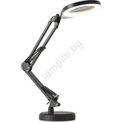 Kobi Led Димируема настолна лампа с лупа 2в1 auriq loupe led/10w/5v 3000/4000/6500k черен (kb0526)