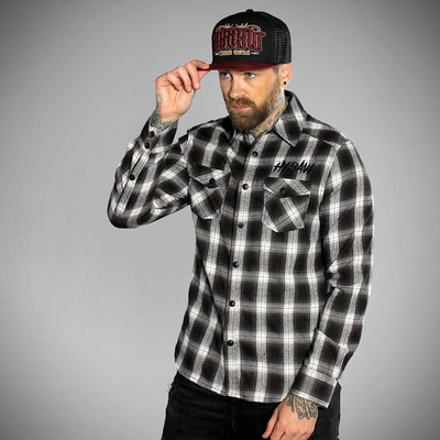 HYRAW мъжка риза с дълъг ръкав hyraw - ace brown - sp24-m15