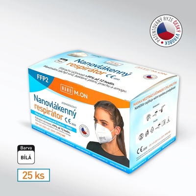 Nano M.ON nanovlákenný respirátor FFP2 bílý 25 ks