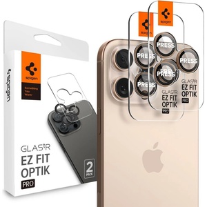 Spigen Протектор за камера за iPhone 16 Pro (комплект 2) - Spigen Glas. tR Optik EZ Fit Pro - Desert Titanium