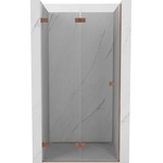 Mexen Lunar-F сгъваеми лява душ врата 55 см, прозрачна, четкана мед - 836-055-000-65-00-L (836-055-000-65-00-L)
