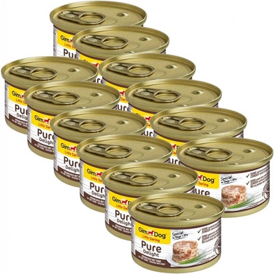 GimDog Pure Delight kura s hovädzím 12 x 85 g