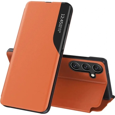 HQWear Eco Leather View Case елегантен калъф с капаче и функция стойка за Samsung Galaxy A26 - оранжев (5907769371905)