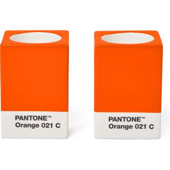 Copenhagen Design Свещници Pantone, за класически или чаени свещи, оранжеви, 2 бр (101720021)