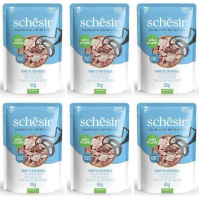 SCHESIR Tuňák s mořským vlkem v želé pro kočky 6x 85 g
