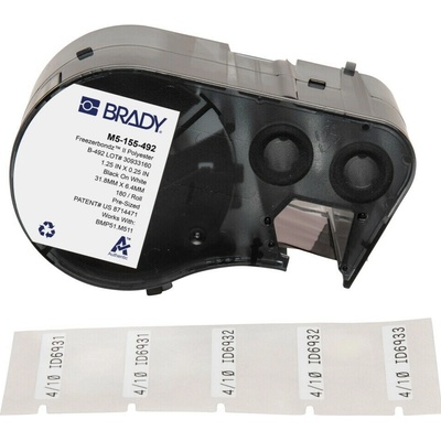 Brady M5-155-492 / 170897, 31.75 mm, Polyester, čierna tlač / biely podklad