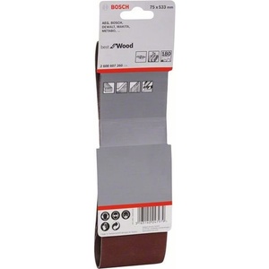 Bosch Комплект шлифовъчни ленти BOSCH, 3 части, X440, 75 x 533 мм, 180, 2608607260 (2608607260)