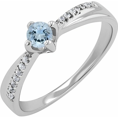 Eppi Prsteň s akvamarínom a lab grown diamantmi Sanely R46797