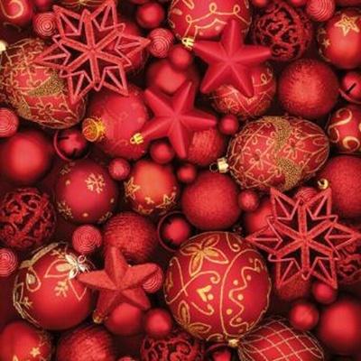 TI-FLAIR 303095 Bolas Rojas De Navidad servítky 3V vianočné 20ks 33x33cm