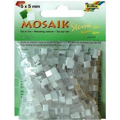Folia Mozaikové kamienky tónované, 5 x 5 mm biela