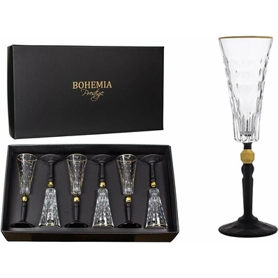 BOHEMIA PRESTIGE BOHEMIA PRESTIGE CONTE BLACK POHÁR NA ŠAMPANSKÉ 6 x 170 ml