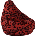 PUFRELAX Пуф, круша, 220л. , Nirvana Hobbit - Poppy, Перящ се калъф, Пълнеж от полистиролни перли, Гама Premium (PUF-G-NH-PT-PPY) - topmarket