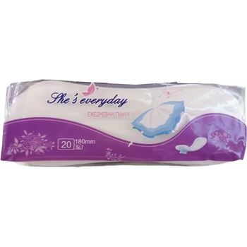 She's everyday дамски ежедневни превръзки, Памук, 20 броя