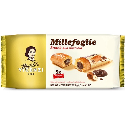 Matilde Vicenzi Millefoglie rolky z lístkového cesta s lieskovcovým krémom 125 g