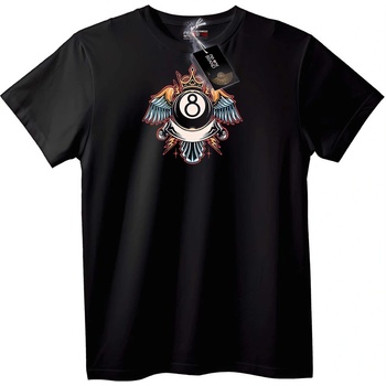 NOONEBRAND Тениска Билярдна Топка с Крилата Корона - L, White