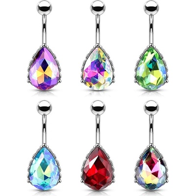 Šperky4U piercing do pupíku kapka WP0024-G