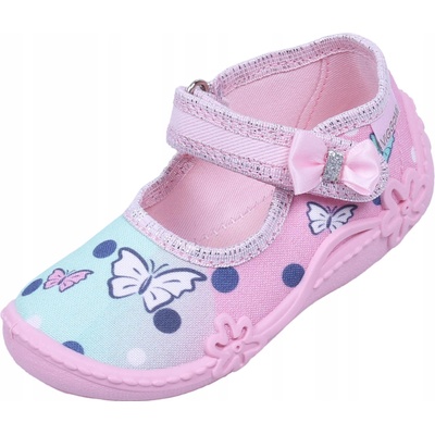 Topánky s motýlikmi na suchý zips Druk lila