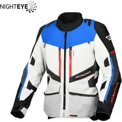 MACNA VÝPRODEJ bunda DOMANE MOTORCYCLE JACKET LIGHT GREY/BLUE/BLACK barva světle šedá/modrá/černá velikost L