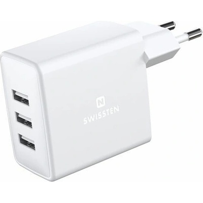 SWISSTEN SIEŤOVÝ ADAPTÉR 3x USB 3A 15W 22052100, biely