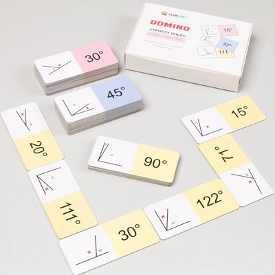 LegalSoft matematické domino Priamy a pravý uhol 36 kartičiek