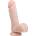 EasyToys - дилдо с вакуумна основа и тестиси - 17, 5 см - телесен цвят