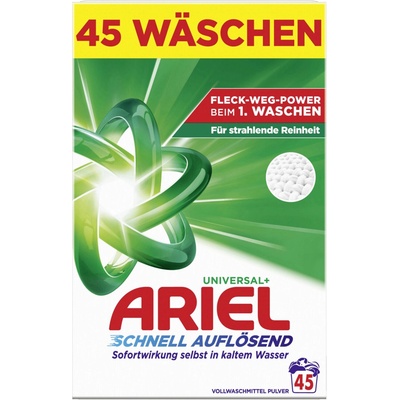 Ariel Schnell Auflösend Universal+ prací prášek 2,475 kg 45 PD