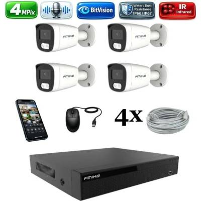 Amiko IP 4 kamerový set 4Mpix Tube 1401K4