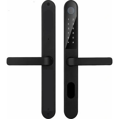 TTLock електронна смарт брава 85мм с пръстов отпечатък за врати за AL и PVC профили, цвят черeн - ASD А5B (CNL0193)