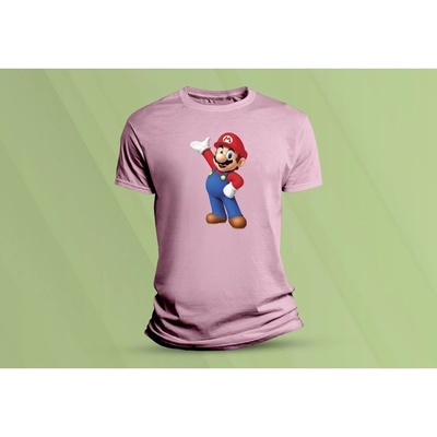 Sandratex dětské bavlněné tričko super mario 5 růžová