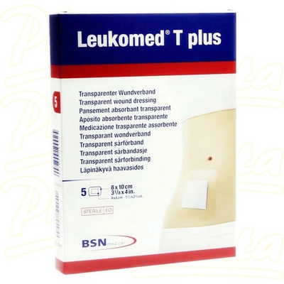 Leukomed T Plus film.náplast s polšt.8 x 10 cm 5 ks