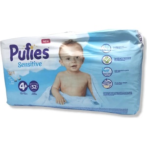 pufies sensitive бебешки пелени, номер 4+, 10-15кг, 50 броя
