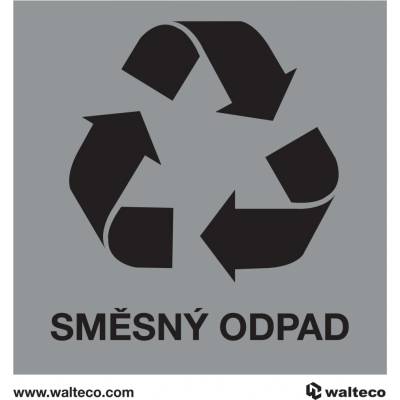 Walteco Recyklace - směsný odpad, 92x92mm, samolepka Množství: 5 ks , 21180BP1