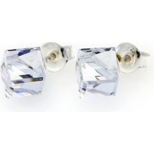Spark Swarovski Elements Medium Cube studs K48416C Krystal